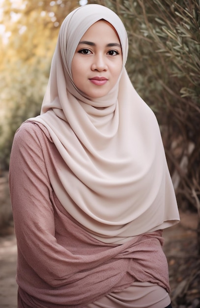 a woman wearing a hijab with a pink scarf on her head