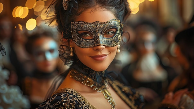 Photo a woman wearing a mask with the word  she is wearing a mask