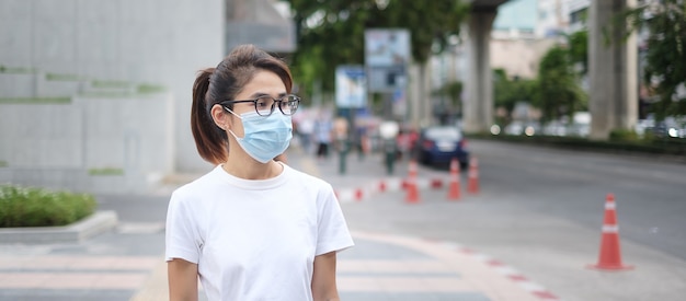 woman wearing medical face mask