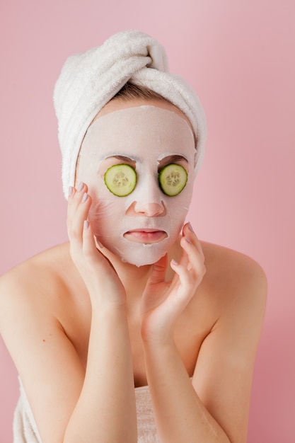 Woman wearing a moisturizing mask