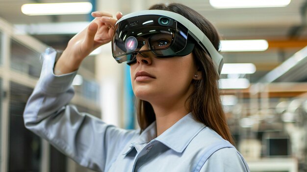 Photo a woman wearing a pair of goggles that says solar eclipse