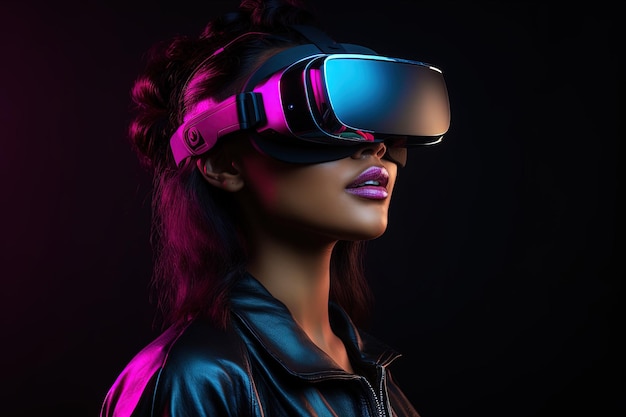 A woman wearing a pair of virtual glasses