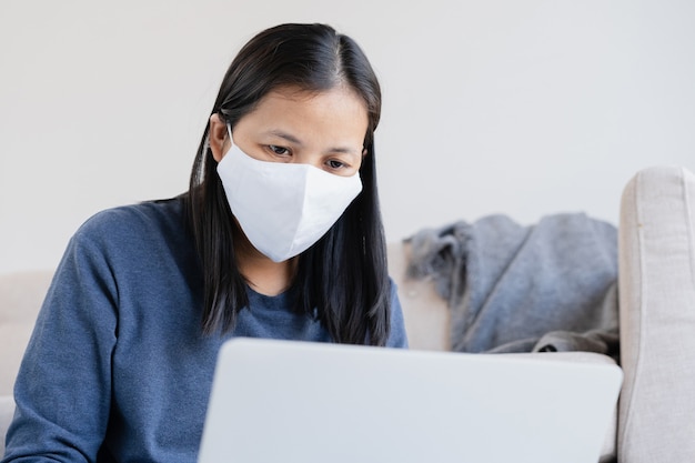 woman wearing a protection mask