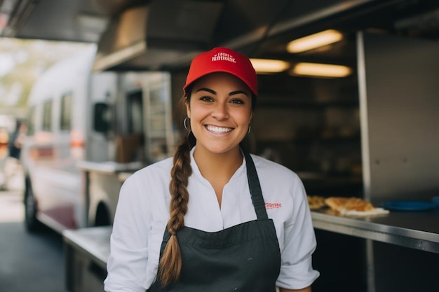 a woman wearing a red hat with the word  dont  on it