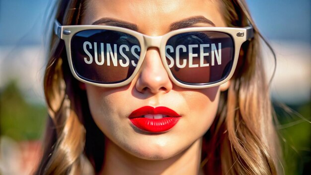 a woman wearing sunglasses that says sunroof on it