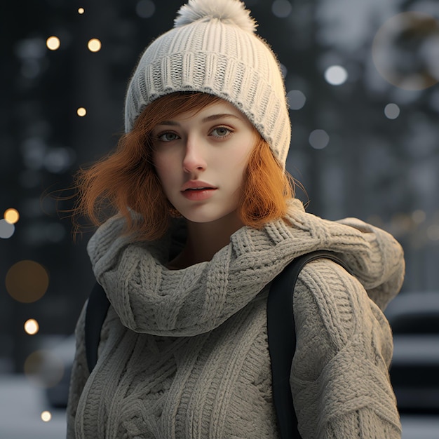 Photo a woman wearing a sweater