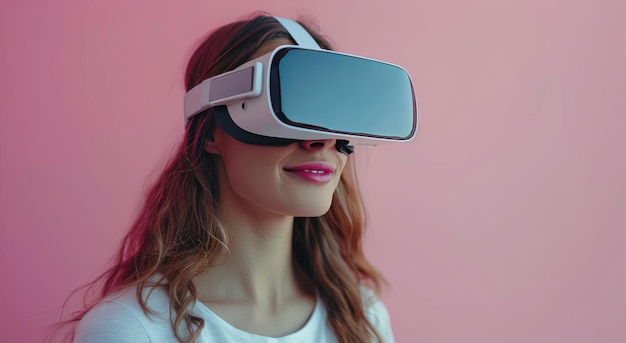 Woman Wearing Virtual Reality Headset