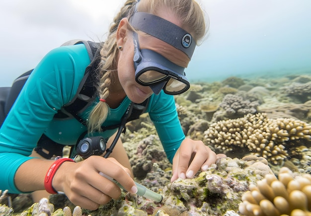 Photo a woman wearing a visor that says  snorkel  on her head