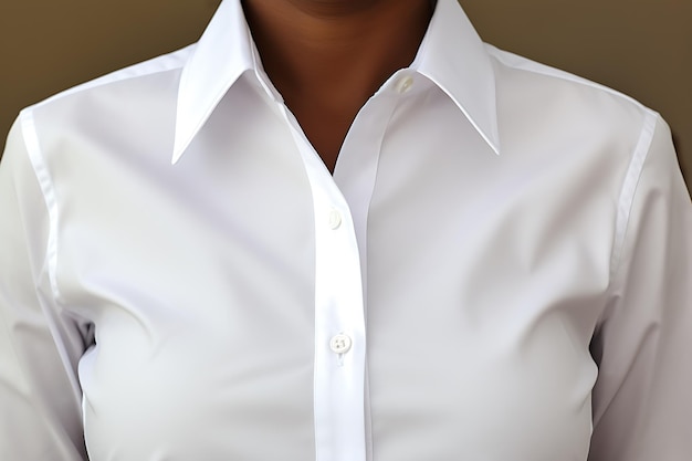 Photo a woman wearing a white shirt that says quot shes wearing a white shirt