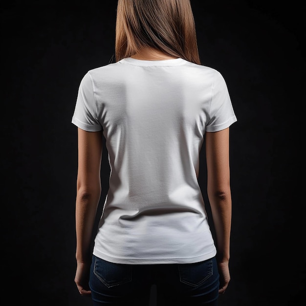 a woman wearing a white shirt that says quot the word quot on the back