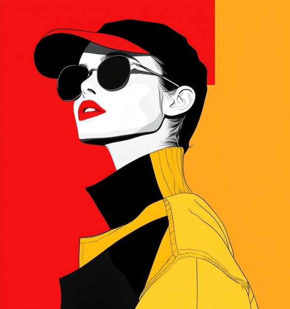 a woman wearing a yellow jacket and sunglasses is wearing a yellow jacket