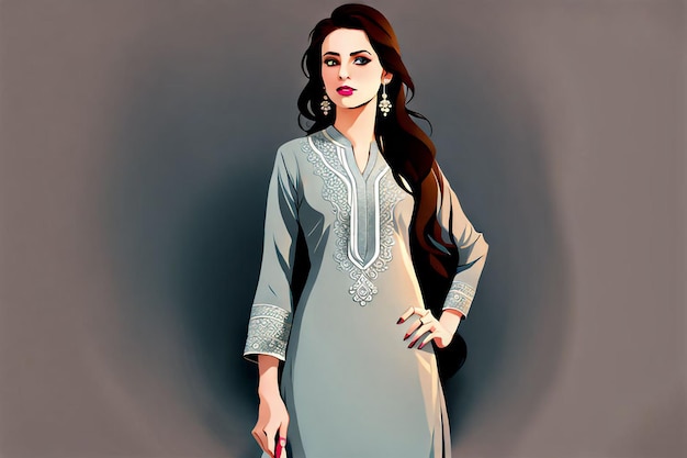 Photo a woman wears kameez shalwar suit