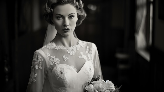 a woman in a wedding dress with a flower in her hair.