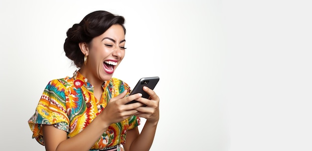 a woman in a white dress is looking at her phone