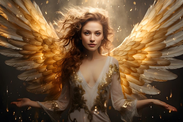 woman with angel wings