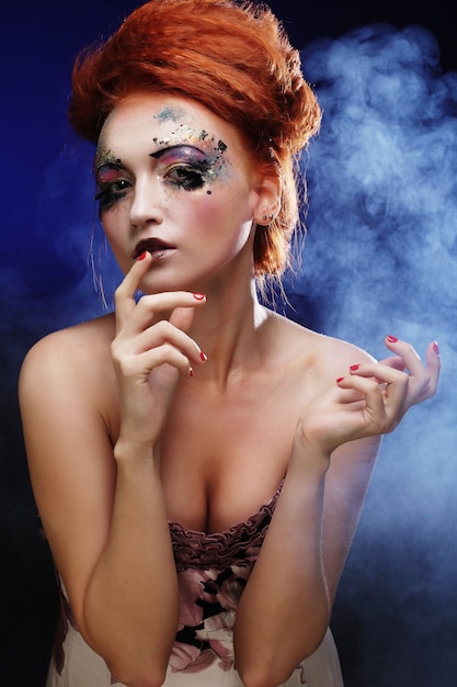 Woman with artistic make-up