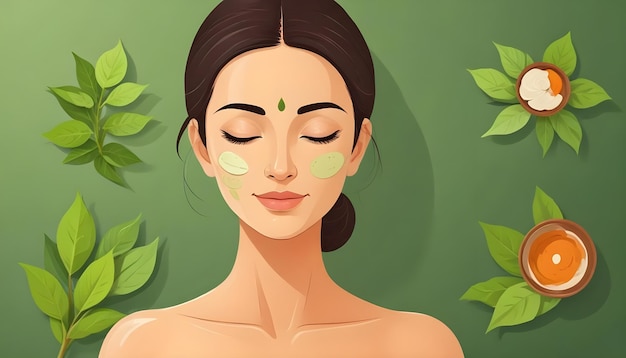 a woman with ayurvedic face care treatment