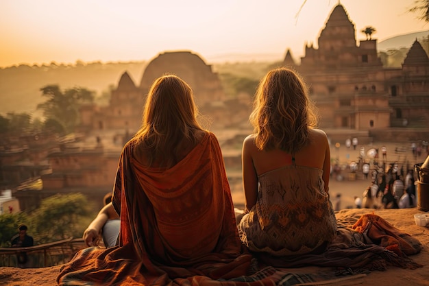 A woman with a backpack enjoying the view near a serene river