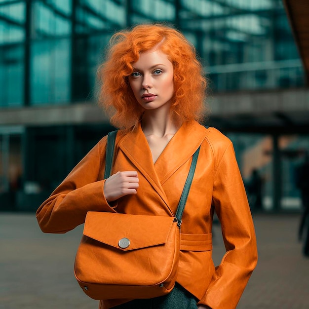 Woman with bag mockup hd