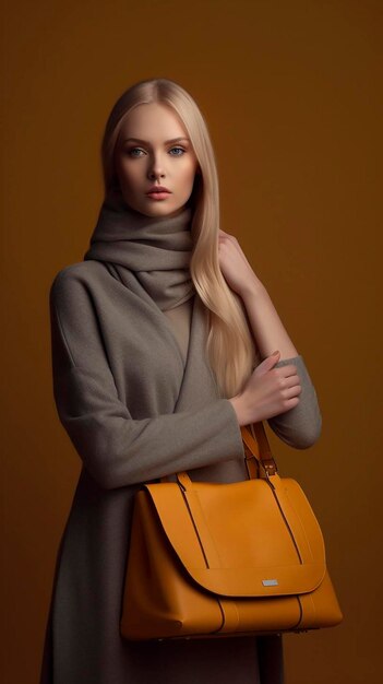 Woman with bag mockup