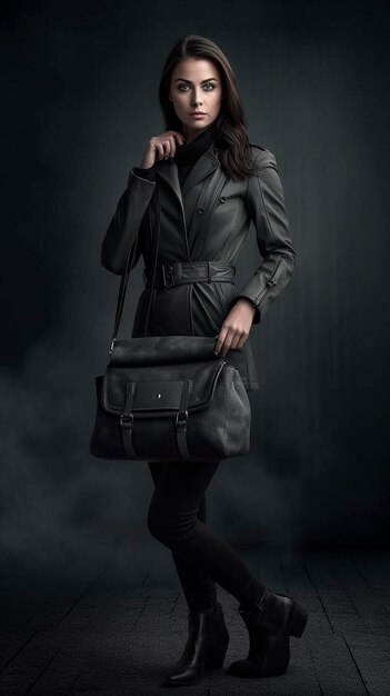 Woman with bag mockup