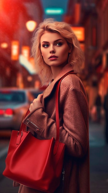 Woman with bag mockup