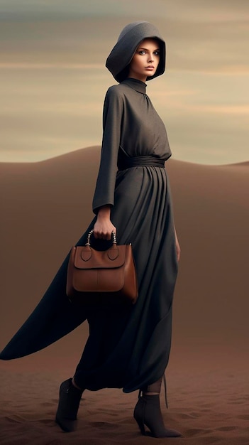 Woman with bag mockup