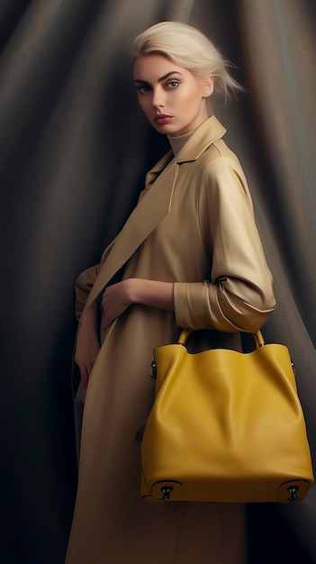 Woman with bag mockup