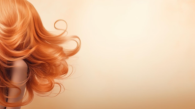 Woman with beauty hair Web banner with copy space Generative AI