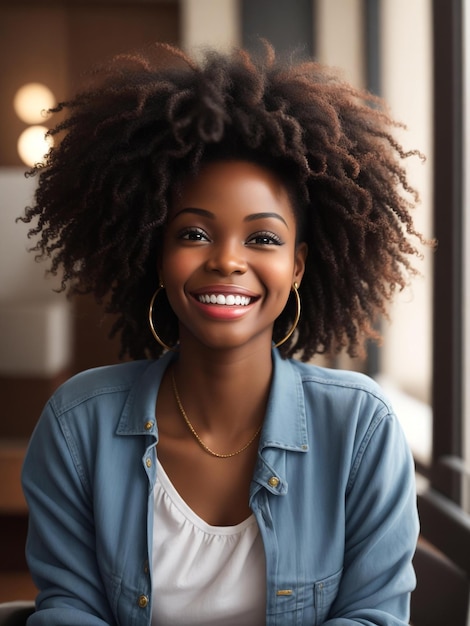 A woman with a big smile and a smile