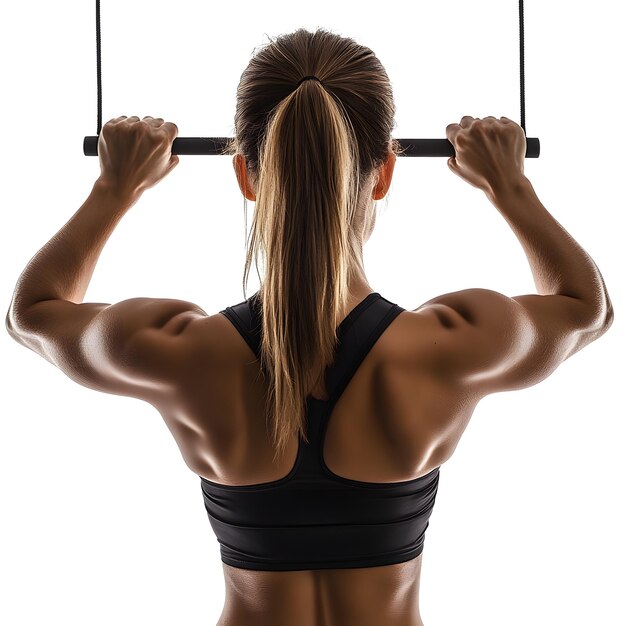 a woman with a black tank top that says quot back to the back quot on the back