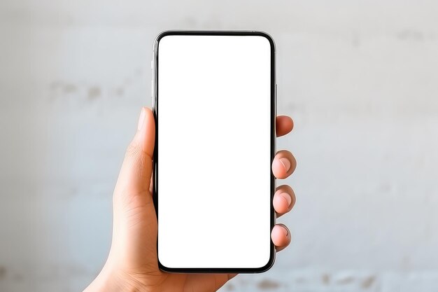 Woman With Blank Screen Mobile Phone Mockup