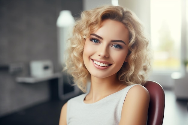 A woman with blonde hair and a white top smiles at the camera.