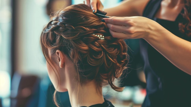 a woman with a braid in her hair