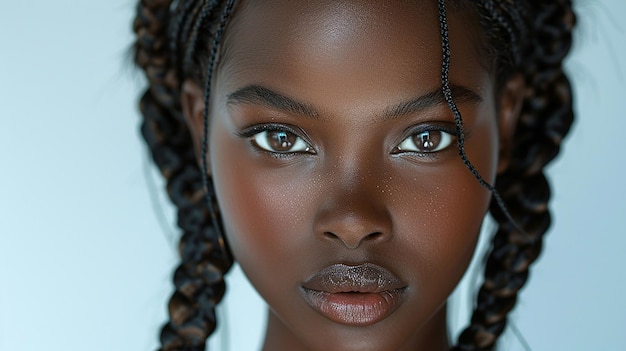 a woman with braided hair and a braided hair