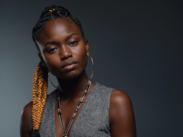 Photo a woman with braids and braids in her hair