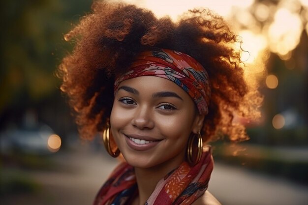 A woman with a bright smile on her face smiles at the camera.