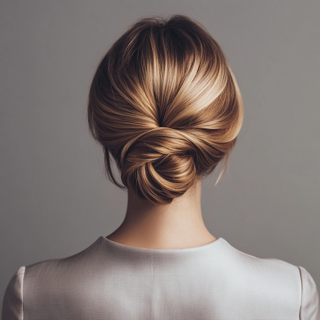 Photo a woman with a bun in her hair