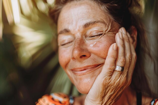 a woman with a butterfly on her face