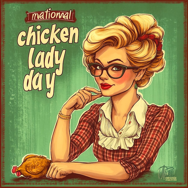 a woman with a chicken day greetings from the national day day