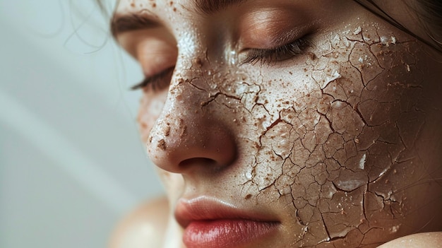 woman with clay mask under eye