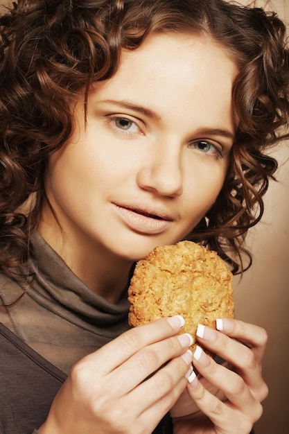 Woman with coffee and cake