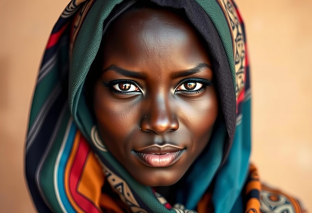 Photo a woman with a colorful scarf that says  india