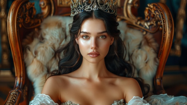 a woman with a crown and the words  the name  on the bottom