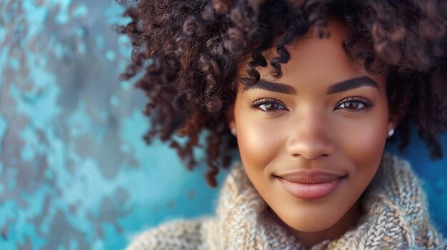 a woman with curly hair and a fur coat