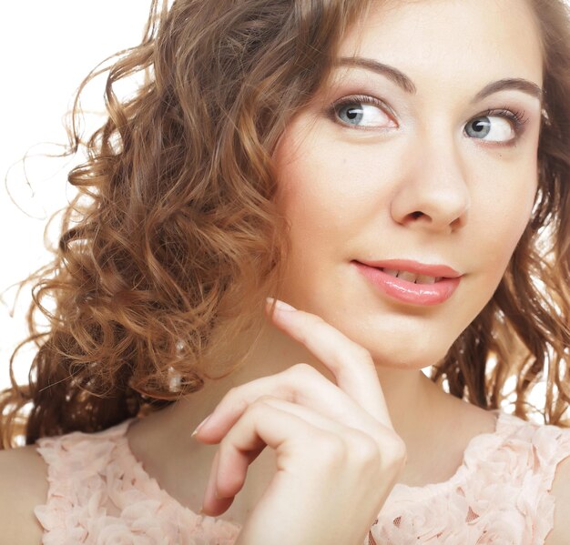 Woman with curly hair