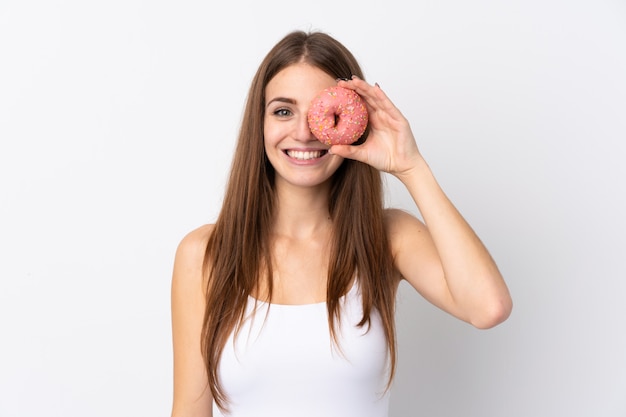 Woman with donut