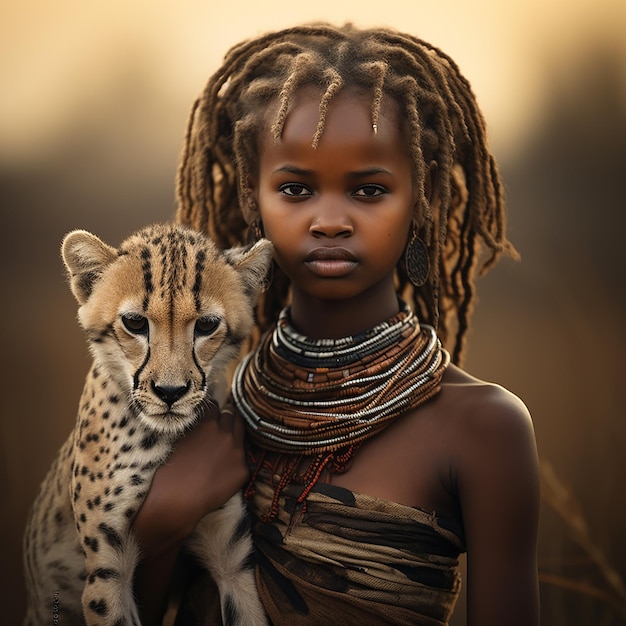 Photo a woman with dreadlocks and a necklace