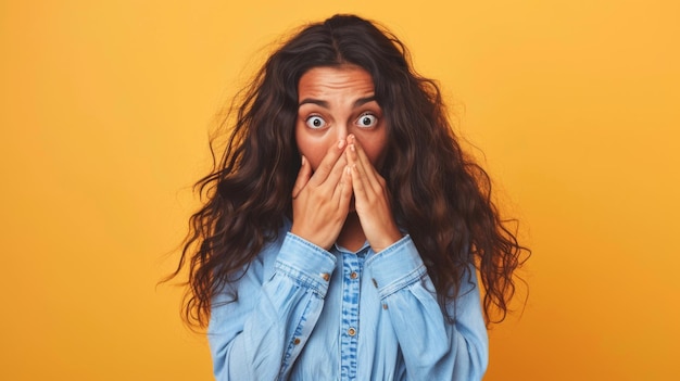 Photo woman with expressive surprise