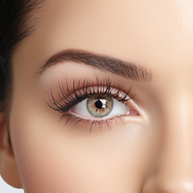 Woman with Eyelash Extensions Front View